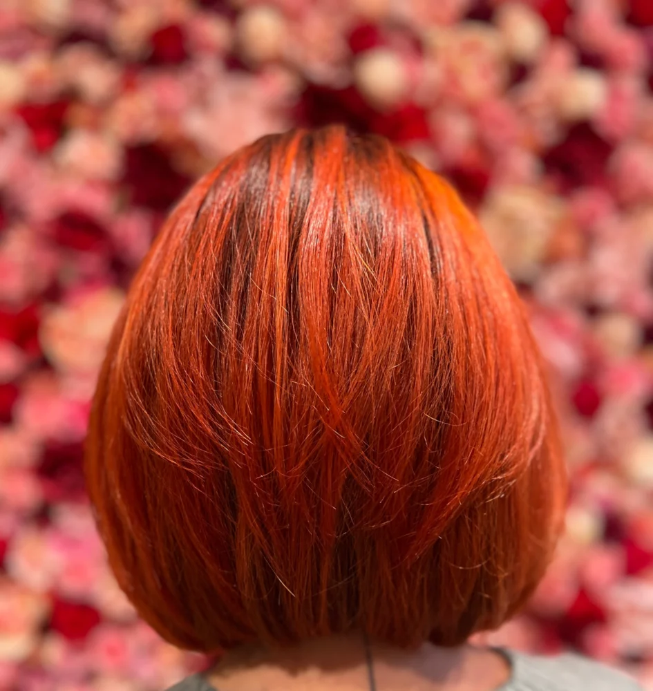 Frauen Haare Färben Topchic Kupfer Farbe mit Pure Pigments beim Coiffure Piazza in Steinebrunn